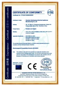 Certificates of electric toothbrushes and water flossers (2)