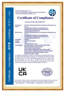 Certificates of electric toothbrushes and water flossers (8)
